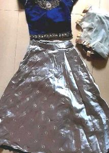 Elegant Blue & Silver Lehenga Choli