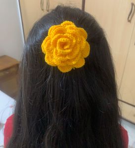 Handmade Crochet Flower Hair Clip