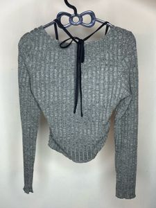 Ribbed Knit Cropped Top with Camisole
