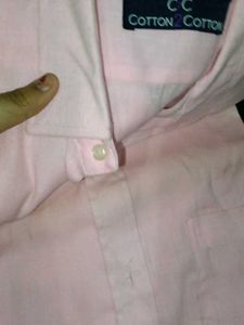 Men's Pink Cotton Casual Shirt