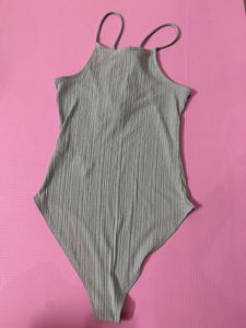 Forever 21 Light Blue Ribbed Bodysuit