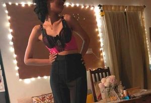 Hot Pink with blk eyelash lace Corset Bra