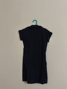 Classic Black Button-Up Shirt Dress