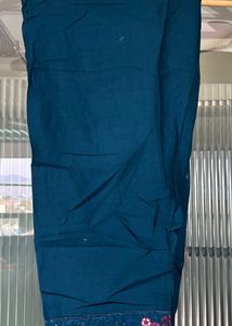 Elegant Teal Embroidered Kurti Set