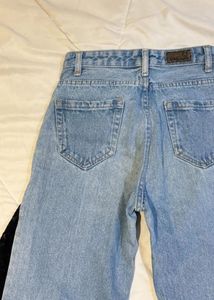 Lace Panel Flare Jeans