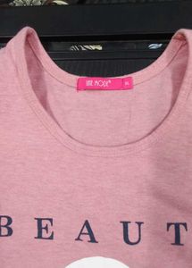 Pink long tshirt kurta