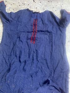 Blue N Red Kurti