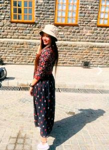 Rustorange A-line Gathered Dress