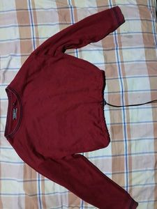 Maroon Cropped Long Sleeve sweatshirt