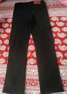 Black Cargo Pants boot cut unisex