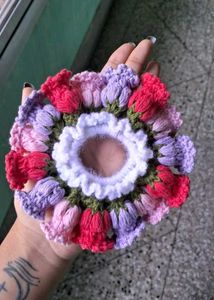 Crocheted Flower Hair Tie