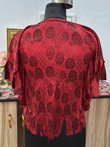 Red Heart Print Top
