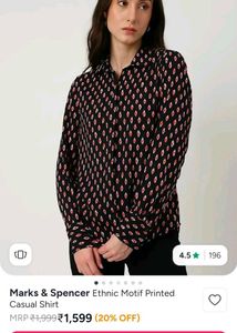 Marks & Spencer Ethnic Print Casual Shirt