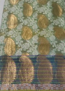 Green Cotton Saree .