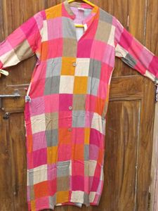 ComboOffer-New StripedOrangeWomen Kurtas-2+Plazzo