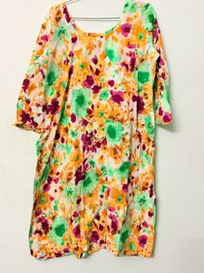Vibrant Floral Kurta Set with Dupatta
