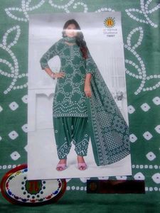 Classic Black Bandhani Print dress material