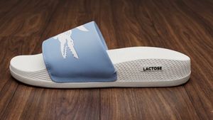 Lacoste Slides - Blue &amp; White All size available