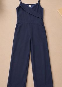 Chic Navy Blue Wide-Leg Jumpsuit