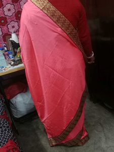 Peach Women's Saree