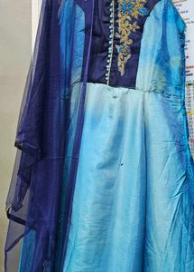 Stunning Blue Ombre Ethnic Gown