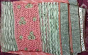 Designer Saree With Stitched Blouse (Size L 40)