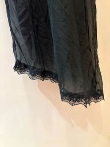 Black Lace Trimmed Slip Dress