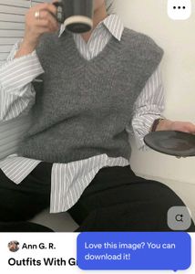 Classic Grey V-Neck Knit Vest elegant