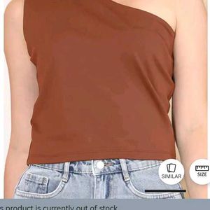 Xs size One Shoulder Straight Hem Short Top