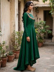 Elegant Emerald Green high low gown