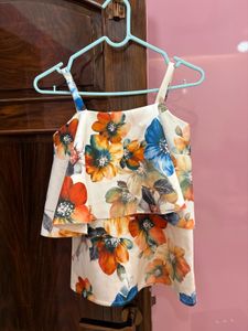 Summer Floral Ruffle Top