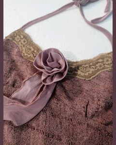 Coquette Y2Klace rosette tie-up cami