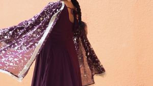 Elegant Purple Anarkali Suit with Dupatta
