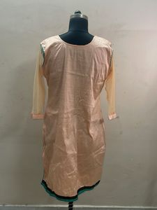 Embroidered Peach Kurta