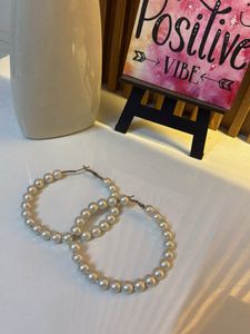 Elegant Pearl Hoop Earrings
