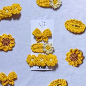 Handmade Crocheted Hair Clips