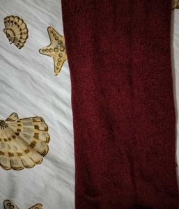 Men's Maroon Textured V-Neck Sweater