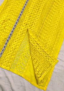 Bright Yellow Chikankari Kurta