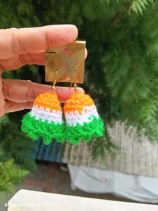 Handmade Tricolor Crochet Earrings
