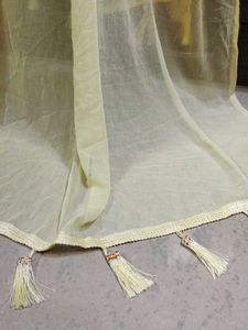 Light Yellow Dupatta with Tassels