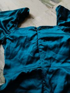 Teal Satin Dress