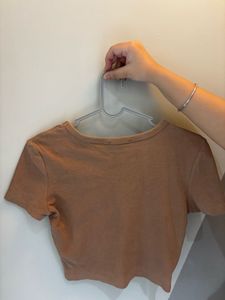 ZARA Brown Cropped T-Shirt