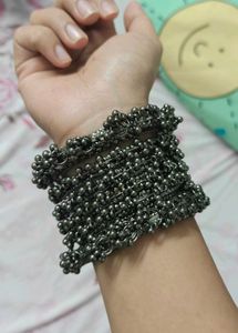 Oxidized Silver Jhumka Bangles