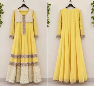 Elegant Yellow Anarkali Gown