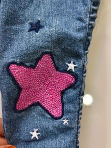Kids Denim Overalls with Unicorn &amp; Star Applique