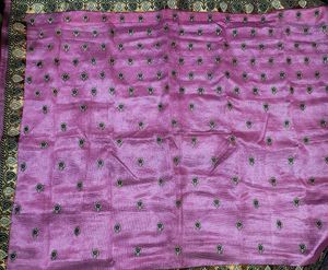 Stunning Mauve Lavender Silk Saree with Gold Zari