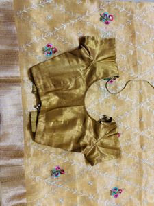 Elegant Yellow Embroidered Saree with blouse