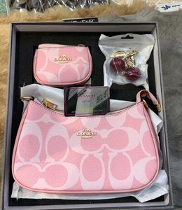 Coach Pink Cherry Monogram Handbag Set