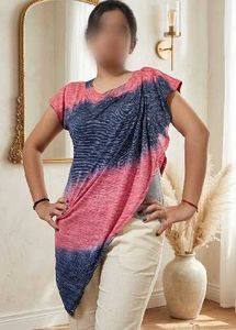 Multicolour pink stylish top for women