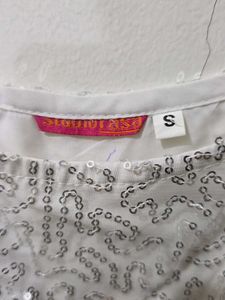 Sequin Embroidered round neck Top